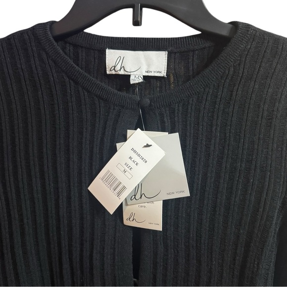 dh New York Fay Two-Piece Set Black Slip Dress Cardigan Set S Holiday Gift Ready - Picture 9 of 10